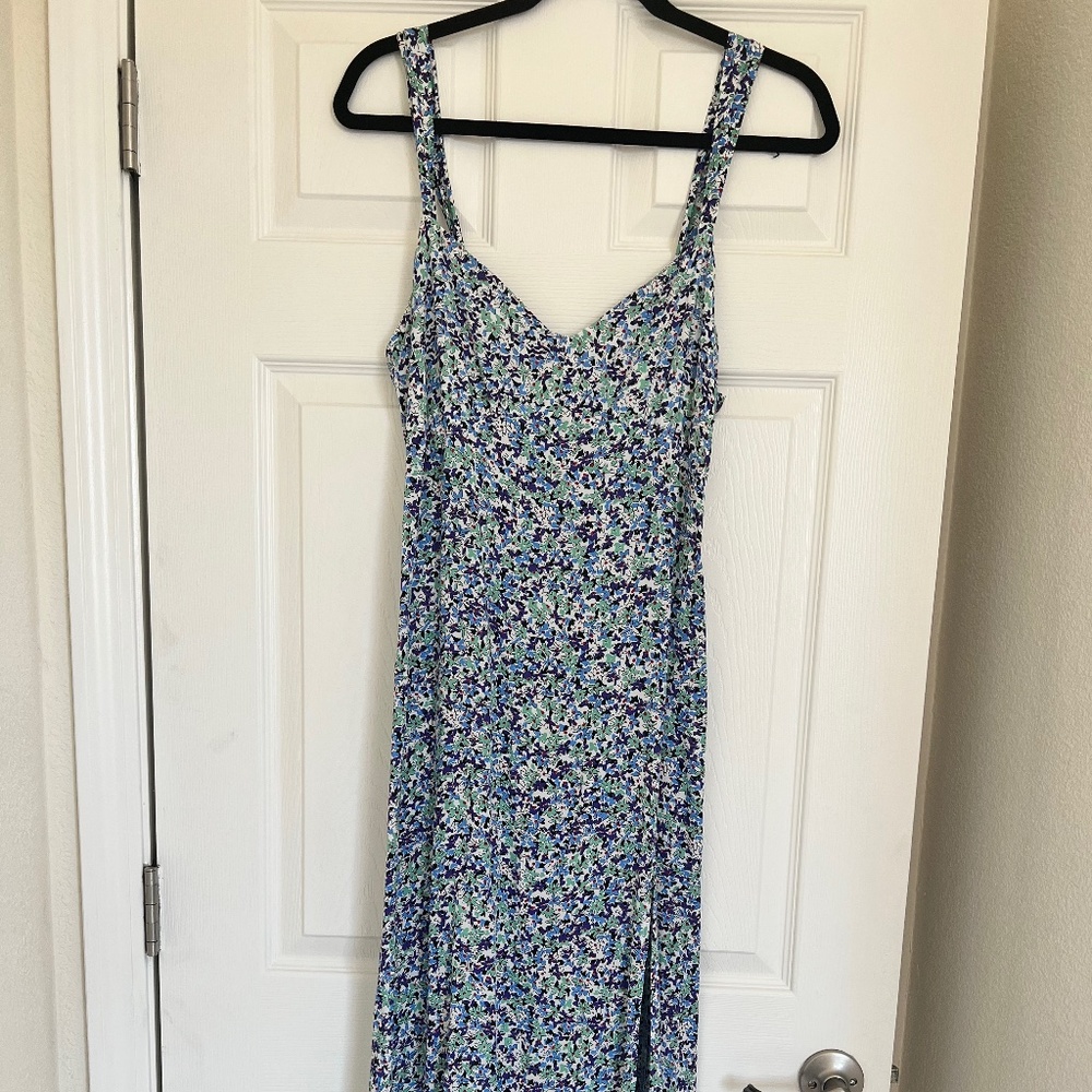 Zara floral slit midi dress